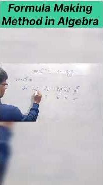 Formula Making Method in Algebra | Simplification | By Ashis Sir