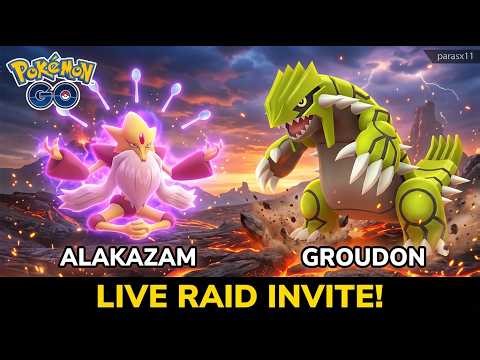 ​🔴 POKEMON GO LIVE: Groudon Raid Invite | Mega Alakazam, shadow latios | Parasx11