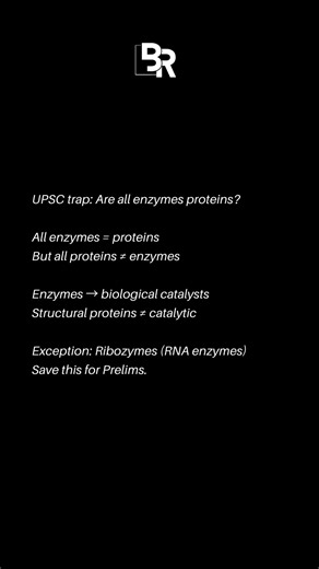 Proteins vs Enzymes – UPSC Trap
