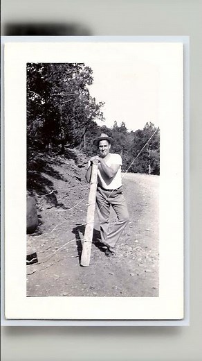 A Moment in Time: Man Leaning on a Fence Post, 1950s Vintage