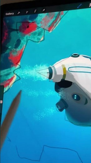 How to draw Subnautica 2 art in Procreate tutorial!