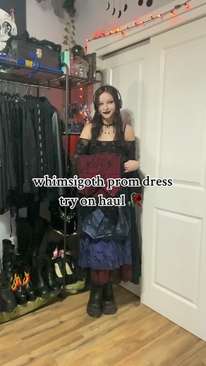 Hi faeries~ these gorgeous mesh gowns drop next week! ✨ #fyp #darkfairy #whimsigoth #goth #gothic #thrifthaul #promdress