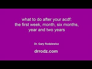 What to do after your ACDF - now and forever