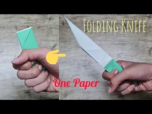 One Paper Origami Folding Knife || Easy Knife Tutorial || How To Make Paper Knife ||