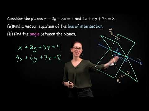 Intersection of two planes the line and the angle