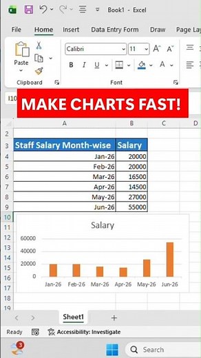 The Fastest Way to Create Charts in Excel! #shorts #excel #charts