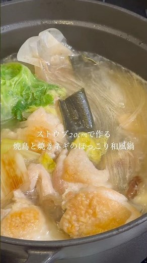 【ストウブ20cm】焼鶏焼ネギのほっこり和風鍋ワン鍋簡単濃厚コク旨！ #shorts #staub #cooking #簡単鍋 #ストウブ #痩せる #簡単レシピ #料理 #vlog