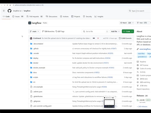 开源项目介绍，langflow--使用工作流的方式来构建AI 应用的低代码平台（2）