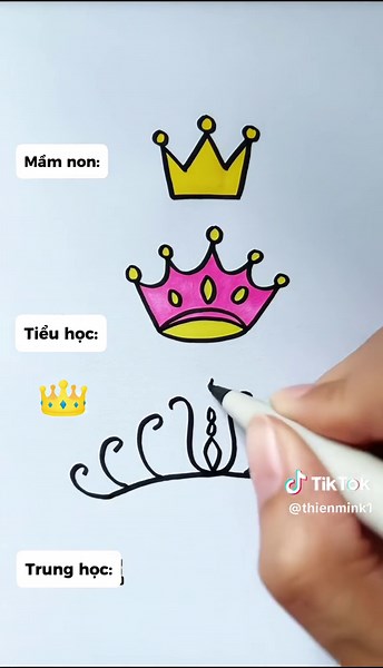Cách Vẽ Vương Miện Đơn Giản Theo Cấp Mầm Non và Trung Học