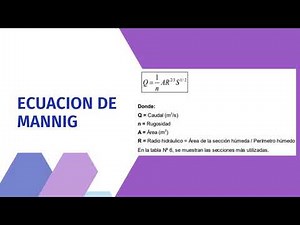 APLICACION DE LA ECUACION DE MANNING