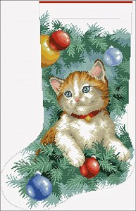 Sitting in the Trimmings Stocking Cross Stitch PDF Pattern , Christmas Stocking Instant PDF Download - Etsy UK