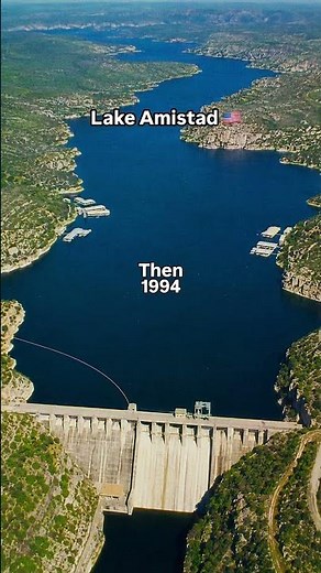 Lake Amistad Before vs After #lakeamistad #beforeafter #texas #drought #usa #waterlevels
