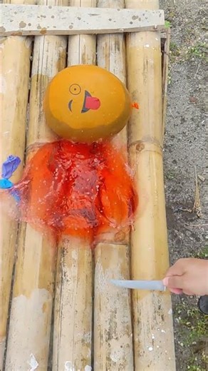 exploded balloon with knife, experiment, #reverse #balloon #experiment #exploded #viral #short