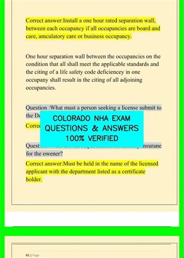 COLORADO NHA EXAM QUESTIONS & ANSWERS 100% VERIFIED video