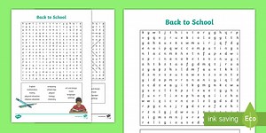Year 6 Back to School Word Search Worksheet