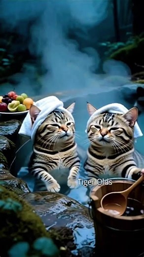 Cat in Japanese hot spring bath 🐸🐸🐸🐸 #cat #cute #hotspring #bath #shorts #viral #japanese