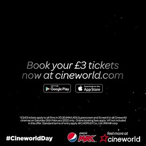 🎥 Today is Cineworld Cinemas Day at The O2 🎥 Celebrate the cinema experience with all films, all day, for just £3. You’ll be able to experience films in 4DX extreme cinema, 270-degrees of ScreenX and our huge Superscreen – all for just £3. Do More at The O2 > http://www.theo2.co.uk | The O2