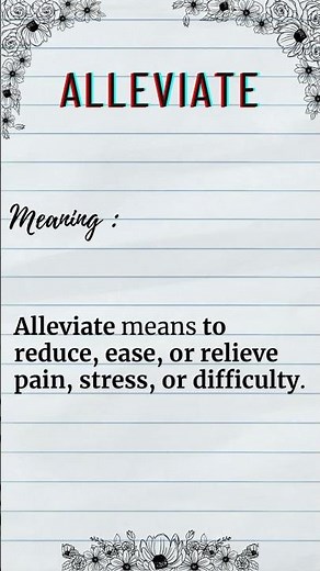 Alleviate , meaning and examples #vocabulary #englishgrammar #educationalvideo