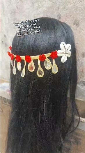 DIY Hair accessory with Flowers 🌸✨Day 12 Hair Accessories Challenge#girlsstyle