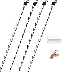 LOSTRONAUT Chip Rack Stand - 30” x 2.5” Showcase Rack with 4 Strips & 48 Chip Clips - Snack Organizer for Pantry Shelf, Retail Display Stand & Vendor Booth Supplies - Greeting Card Holder