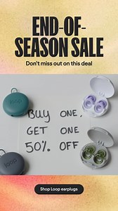 The biggest sale of the year is on now, and you’re invited 🔥 Scoop up Loop earplugs and discover the future of hearing protection. You’ll love: 🙌 Certified noise reduction 🙌 Reusable & washable 🙌 Custom fit 100-day free returns 👏 Shop now. | Loop