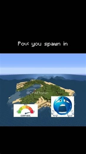 Pov:you spawn in 😭/😃👍 #minecraft #minecraftshorts #minecraftmemes