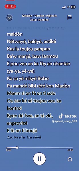 🎵Maldòn - Zouk Machine🎵#fypシ #speedsongs #lyrics #song #pourtoi #zoukmachine #maldon