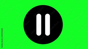 Green Screen Animation of Clicking Play and Stop Buttons With Cursor. Animation Play Button Animation. Music Video Play Sign Animated Icon.