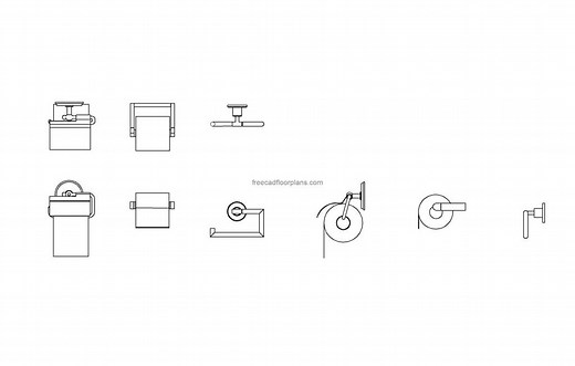 3 Toilet Tissue Holders - Free CAD Drawings