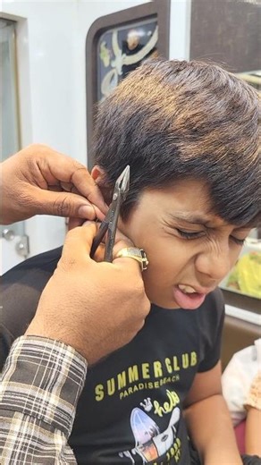 Brave Little Boy’s Ear Piercing Moment ✨👦