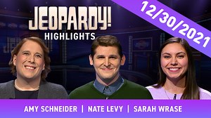 Last night's game was no runaway. Could Nate Levy or Sarah Wrase topple 21-game super-champ Amy Schneider? Only two ways to find out: Google it, or watch the highlights below. | Jeopardy!