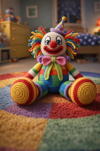 Crochet Rainbow Clown: Amigurumi Doll Pattern (pdf-english,spanish,german) - Etsy