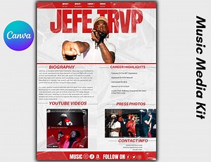 Electronic Press Kit | Media Kit Template for Musicians | Press Kit for Music Artists | EPK | 2 Page Media Kit | Music EPK | Press Kit - Etsy Canada