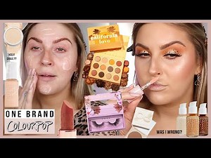 full face of COLOURPOP MAKEUP! ⭐ one brand tutorial (tangerine vibes 🍊)