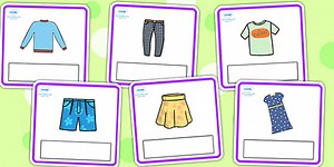 Editable Clothes Vocabulary Cards