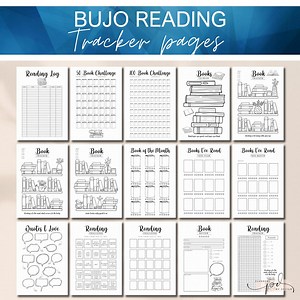 Reading Tracker Bundle, Bujo Book Trackers, Printable Bullet Journal Trackers, Reading Challenge 50 & 100 Books, Bujo Template Inserts - Etsy