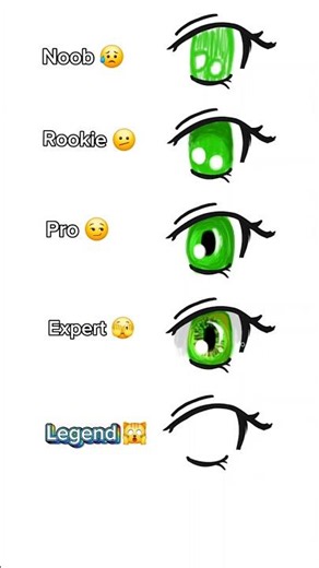 Noob vs Expert vs LEGEND Green Eye Challenge! 👁️✨ | Speed Drawing #shorts
