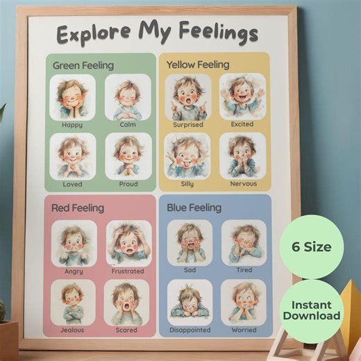 Printable Emotions Chart for Kids Emotional Regulation and Calm Down Corner - Etsy Australia