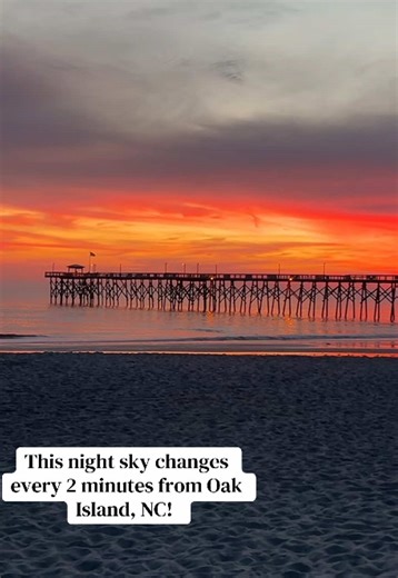 This sunset tonight has been absolutely beautiful. You look away and look back and it has changed! #OakIsland #Southport #NorthCarolina #Beach #Sunset.