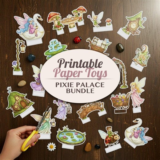 Pixie Palace Printable Paper Toy Bundle - Cut Outs Craft Activity - Etsy