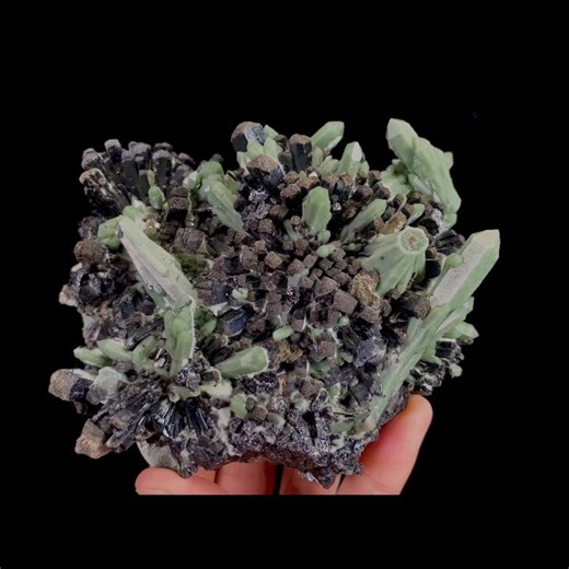 Natural Hedenbergite and Green Quartz Cluster, Mineral Specimen: Inner Mongolia,china - Etsy Canada