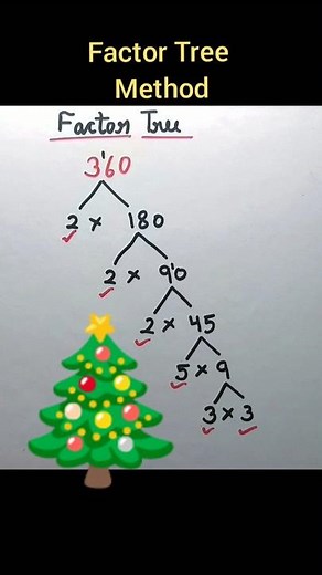Prime factors by factor tree method #shorts #primefactorization #maths