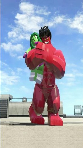 FireBrick Red HULK Hugs She Hulk - LEGO Marvel Super Heroes