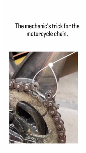 handmade_Empire_0.1 on Instagram: "The post demonstrates a common DIY mechanic's hack using a zip tie to temporarily secure a motorcycle chain's master link clip, allowing riders to continue short distances without immediate tools for a full repair. This technique, popularized on platforms like TikTok and YouTube since 2024, pulls the chain ends together for easy clip insertion but is intended only as an emergency fix, as zip ties can fail under sustained stress or vibration. The reply highlight