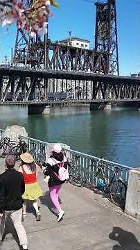 'No Kings' protesters march across Steel Bridge in Portland