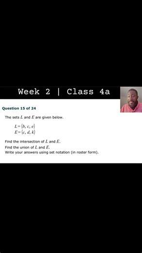 Week 2 | Class 4a | Intersection and Union of sets #math #algebra #students #fyp #viralvideo