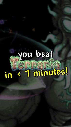 This is how you beat Terraria in UNDER 7 MINUTES 🌳⏰️ Footage is the current world record for the 1.4 seed glitched category, which is currently held by avoth, who also goes by the handle Avocado369. #terraria #gaming #speedrun #terrariagameplay
