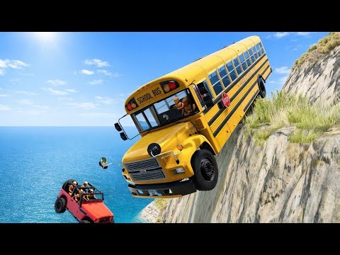 Bus vs Jeep Extreme Cliff Crash 🚍💥 | BeamNG.drive Destruction