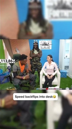 Speed backflips into desk #clips #viral #ishowspeed #youtubeshorts #viralshorts