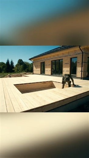 I Built a Stunning Wooden Swimming Pool at Home! 🌊🪵 #survival